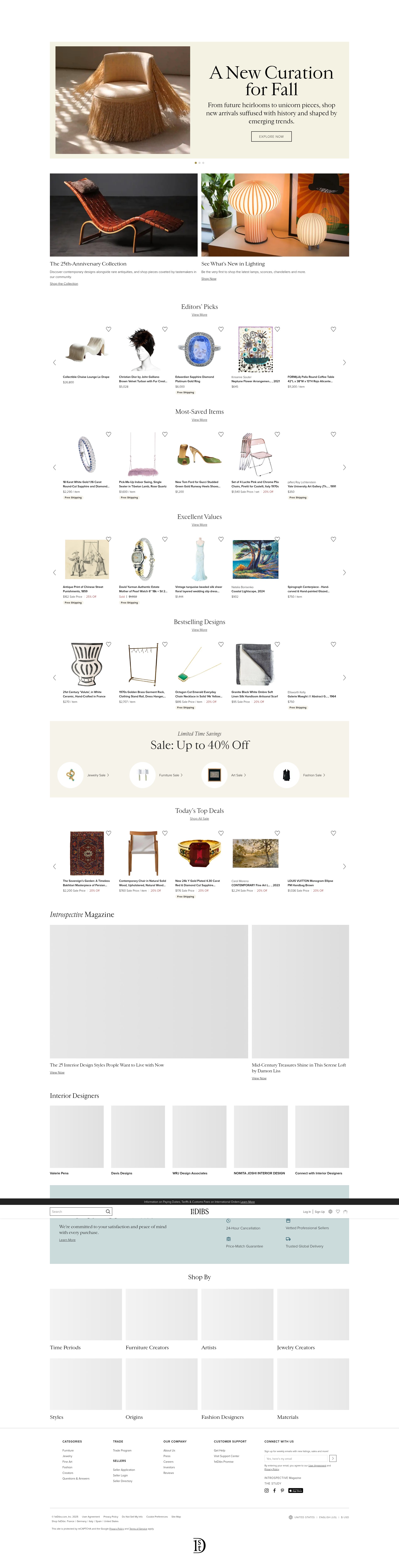 Screenshot of 1stdibs.com