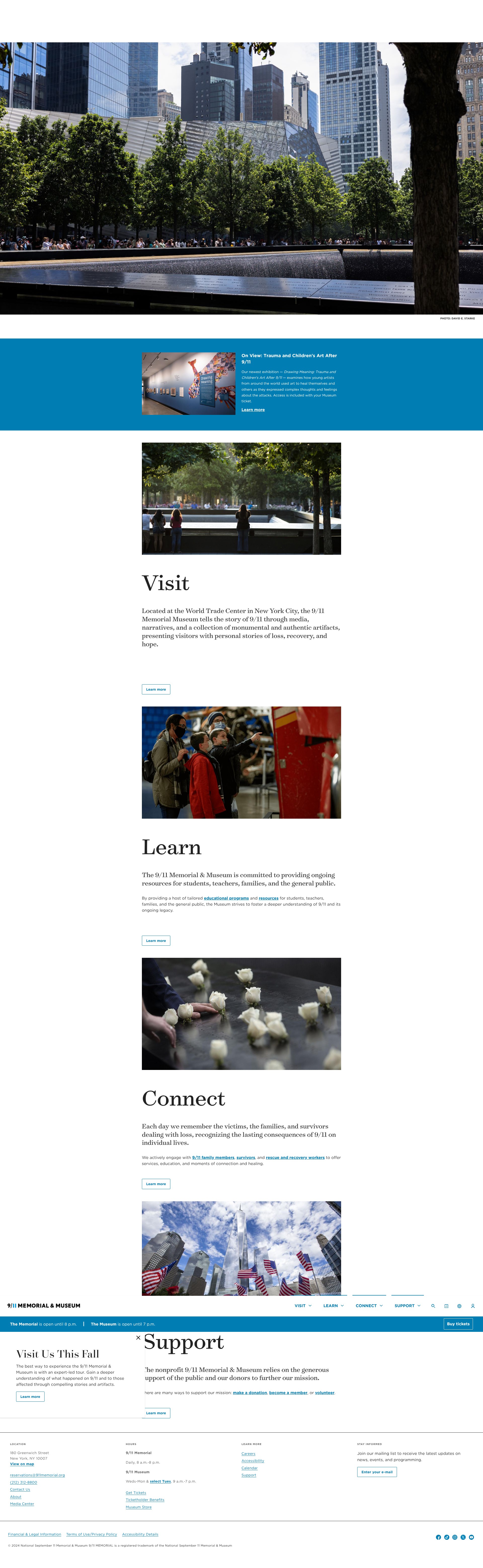 Screenshot of 911memorial.org