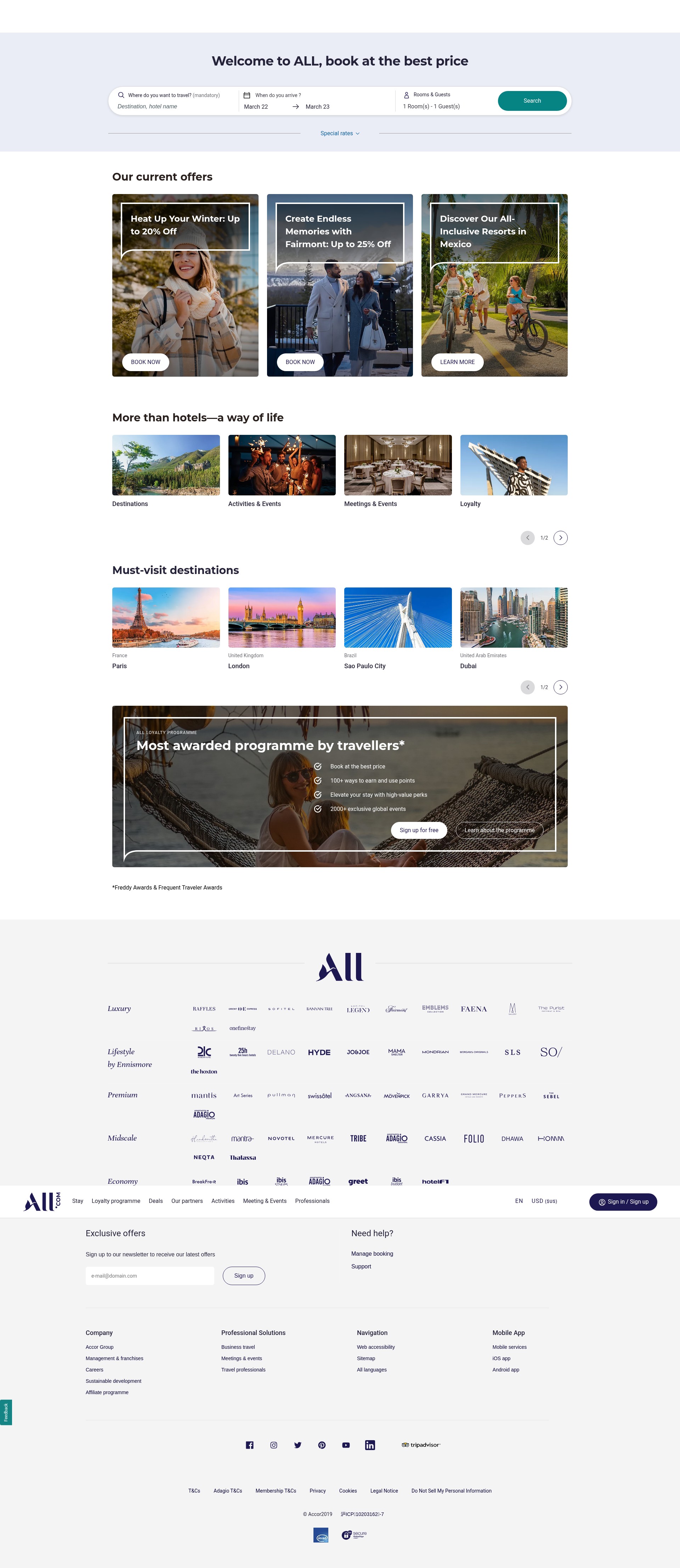 Screenshot of all.accor.com