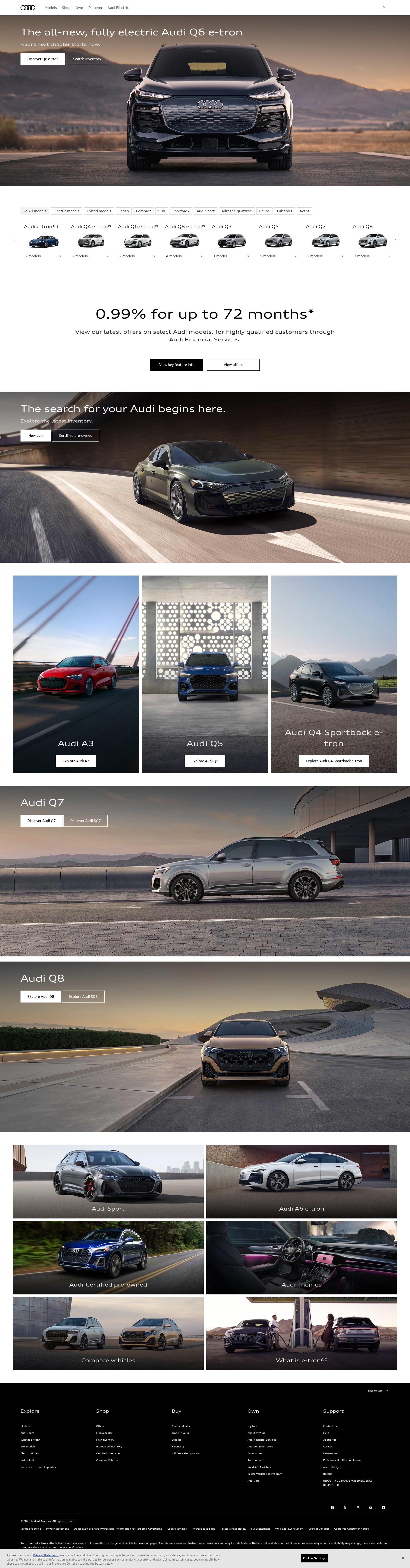Screenshot of audiusa.com