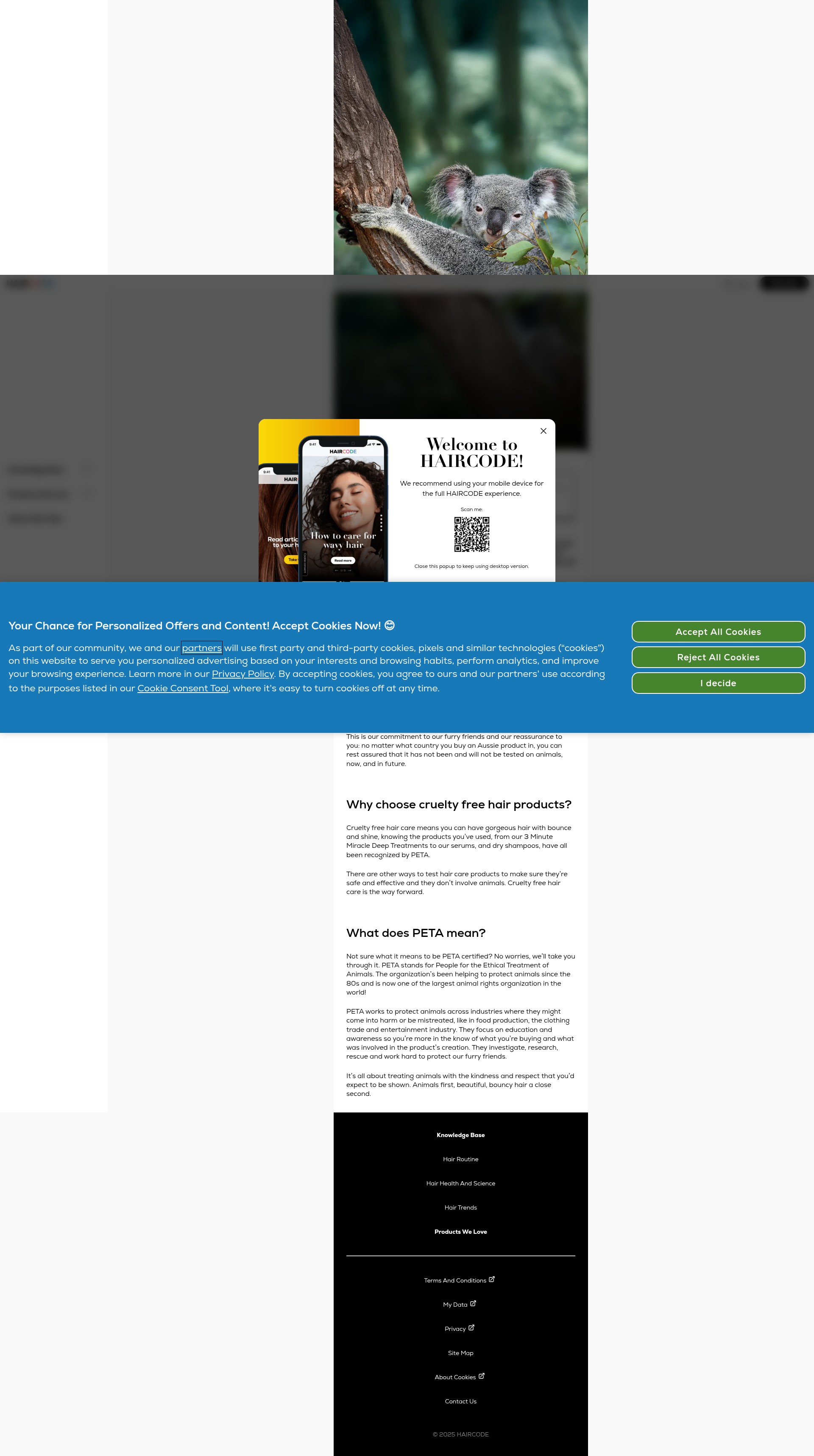 Screenshot of aussiehair.com