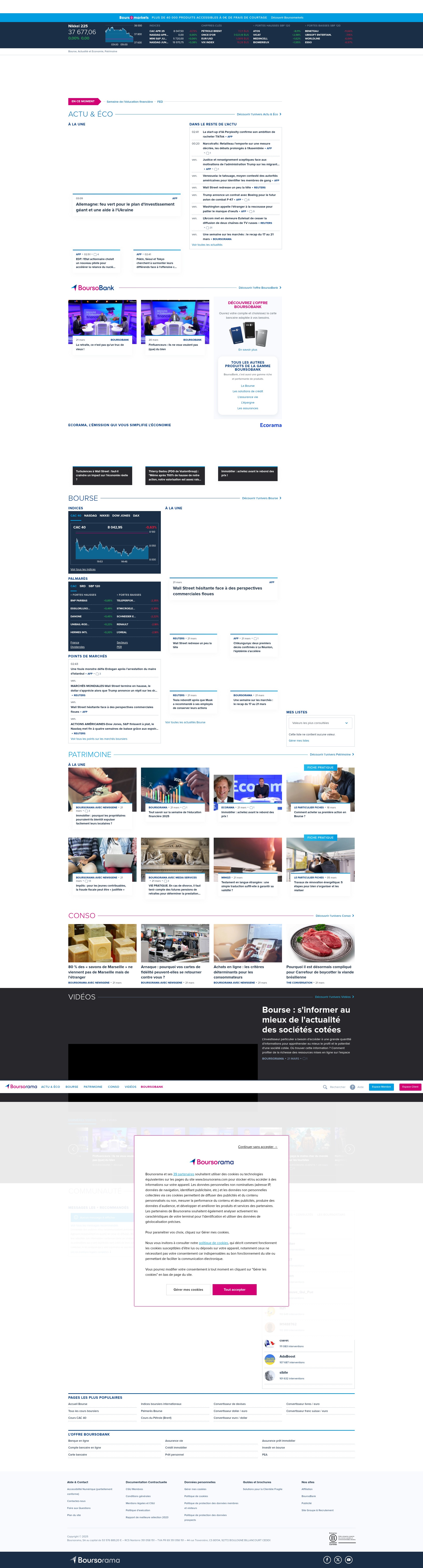 Screenshot of boursorama.com