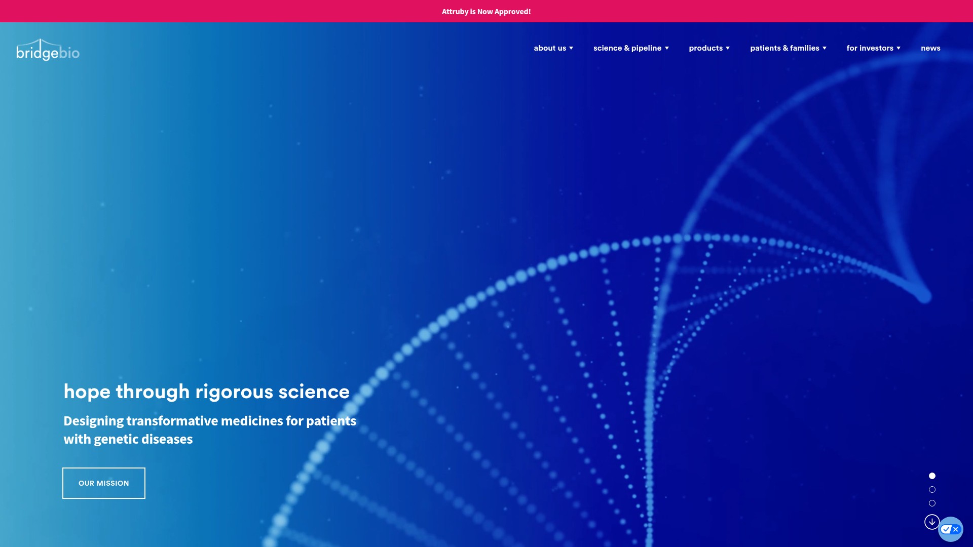 Screenshot of bridgebio.com