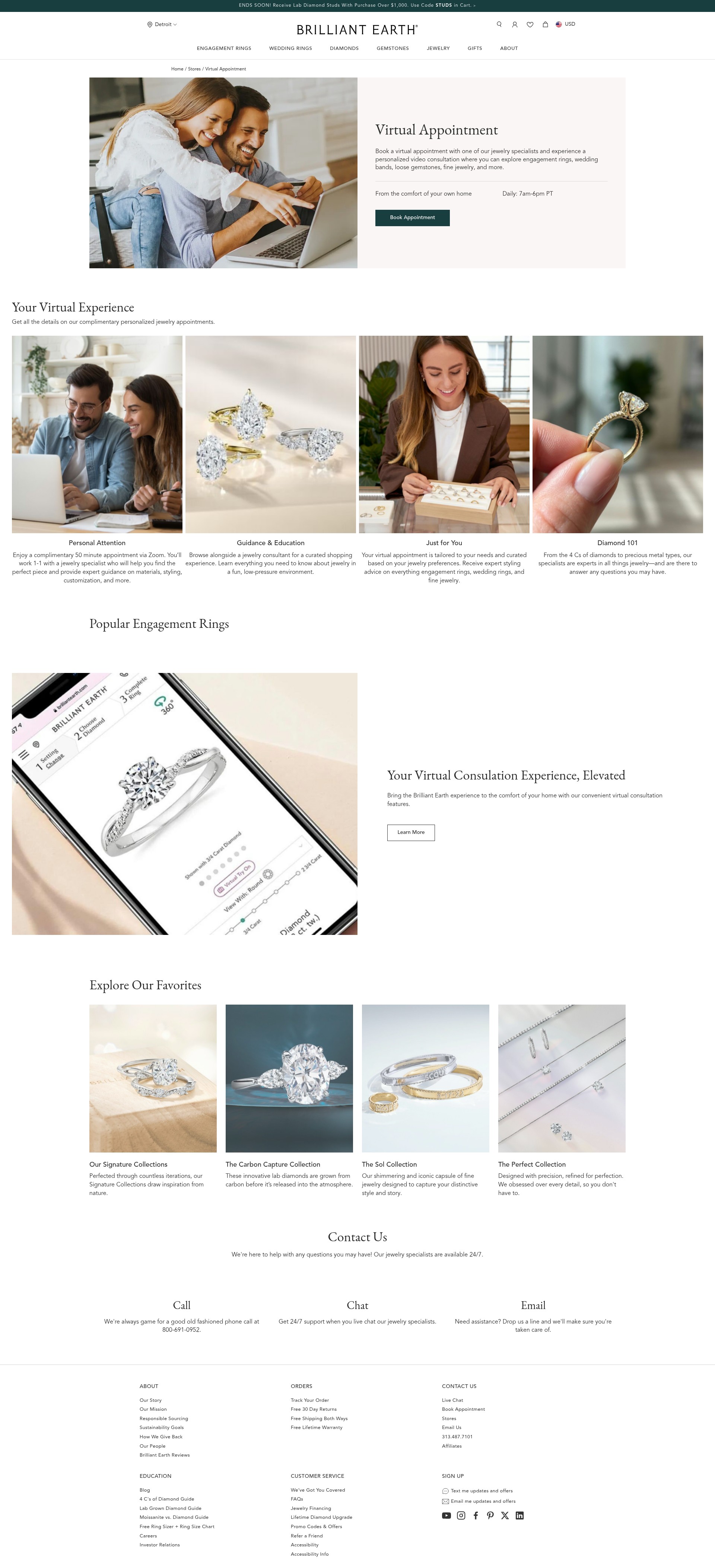 Screenshot of brilliantearth.com