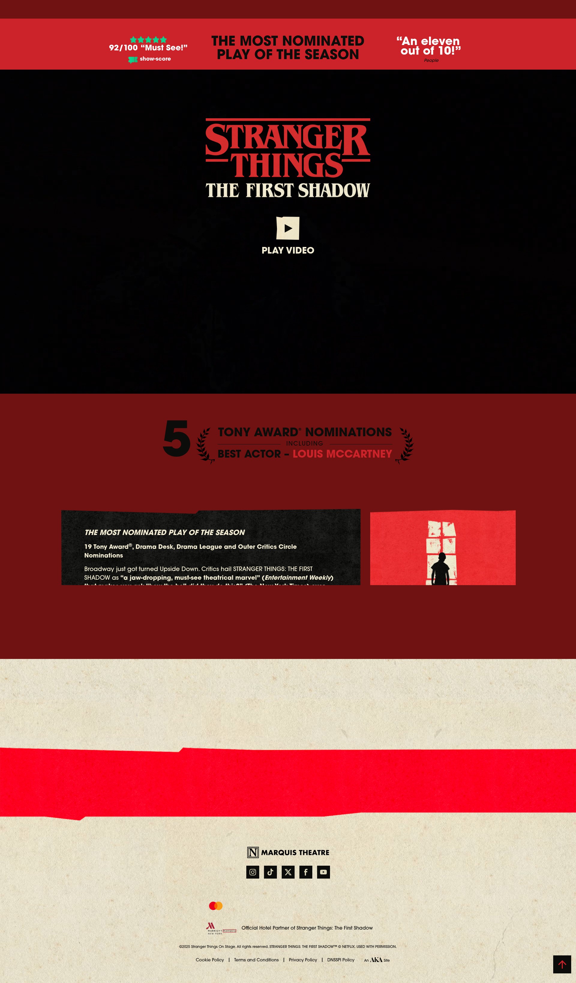 Screenshot of broadway.strangerthingsonstage.com