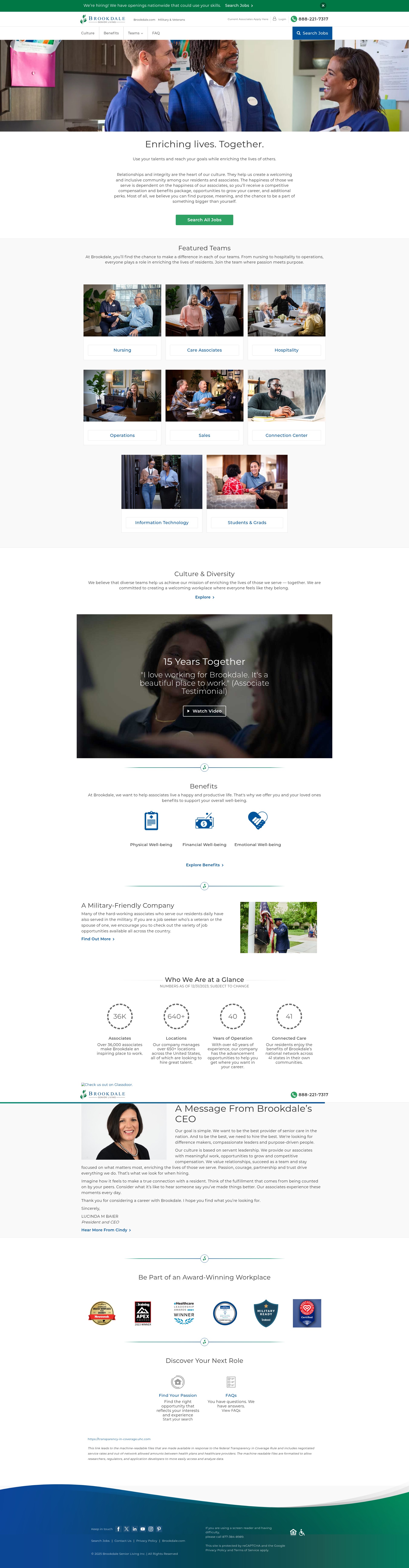 Screenshot of brookdalecareers.com