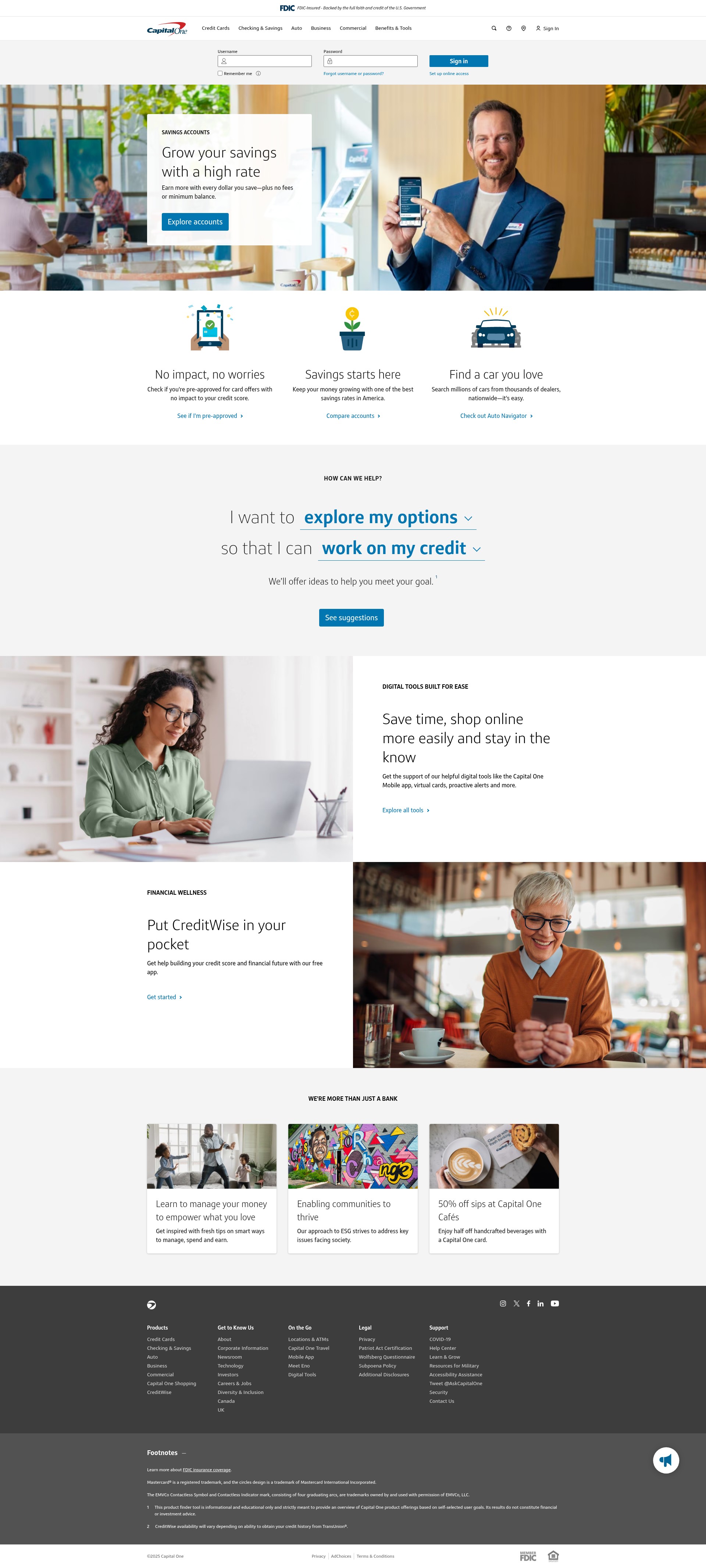 Screenshot of capitalone.com