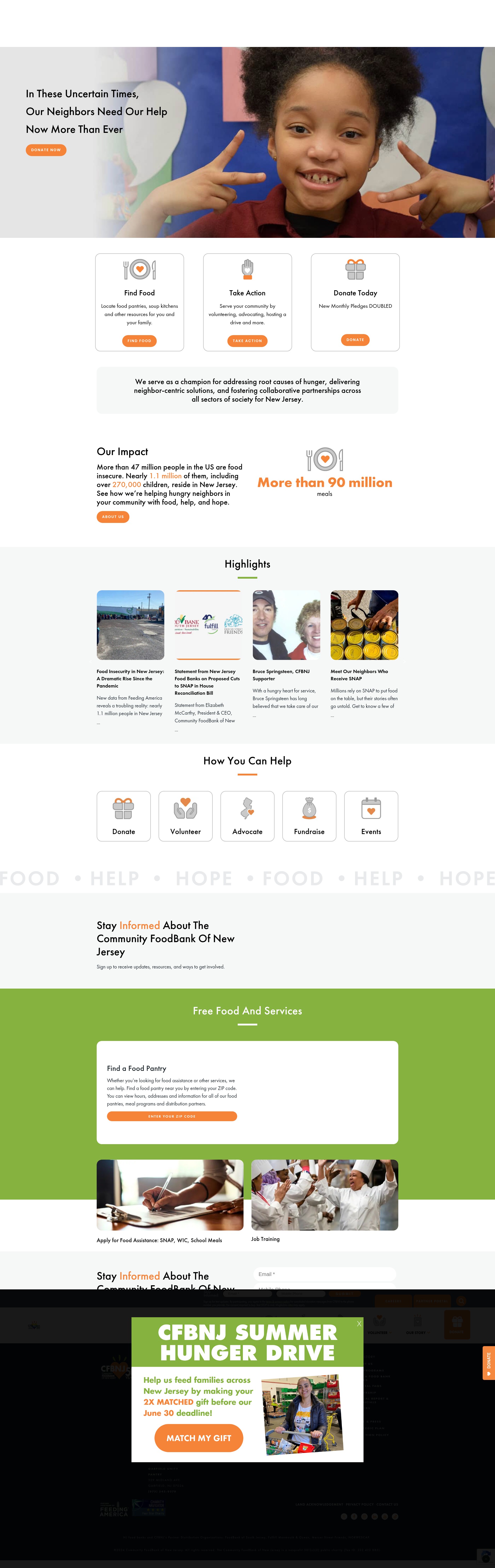 Screenshot of cfbnj.org