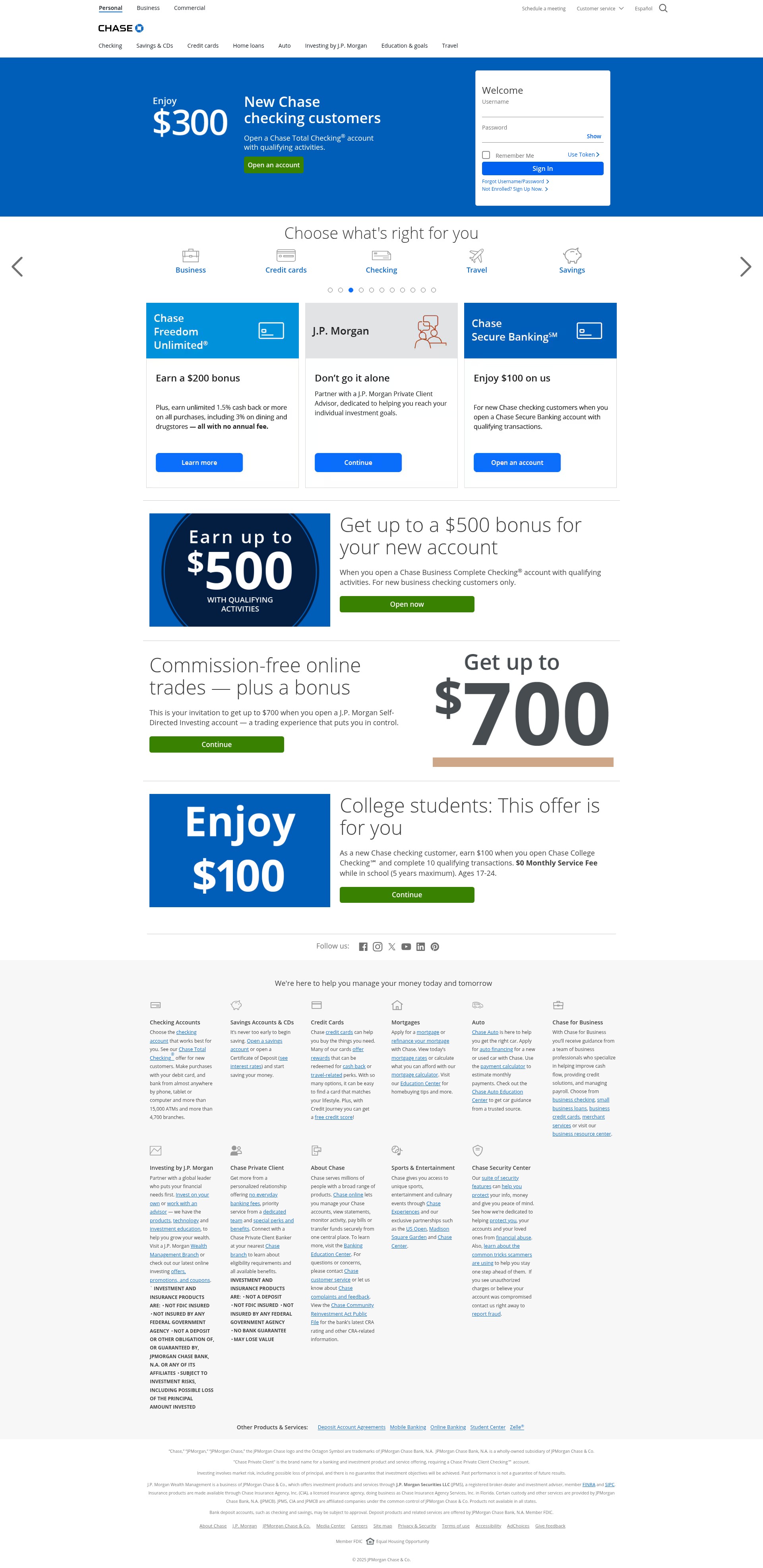 Screenshot of chase.com