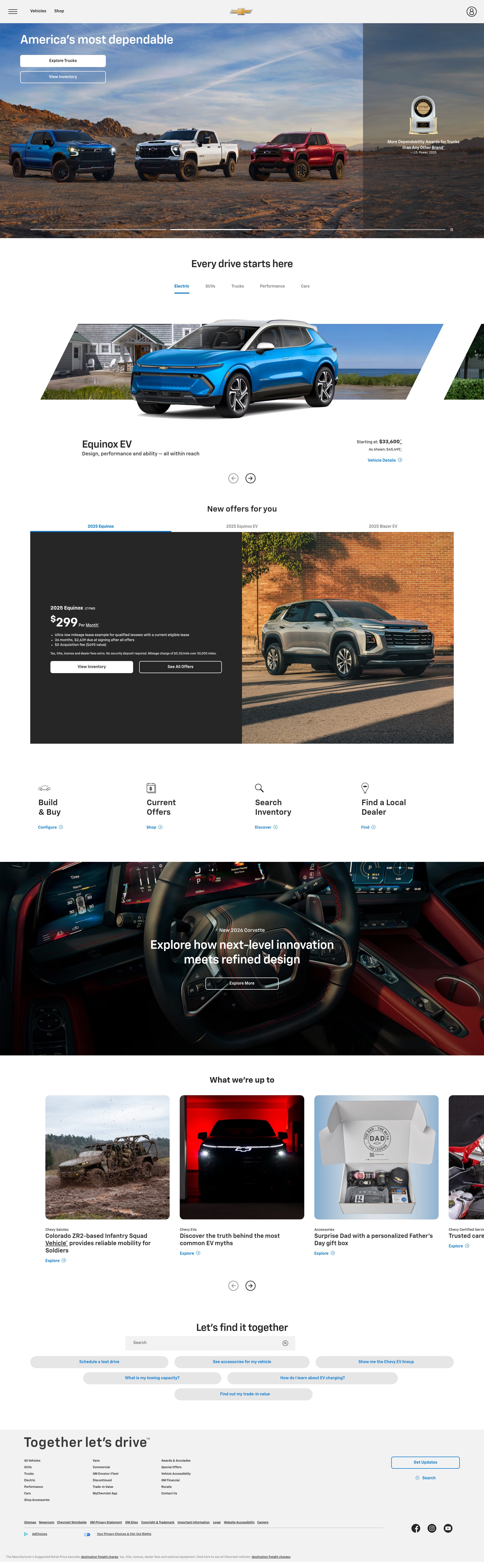 Screenshot of chevrolet.com