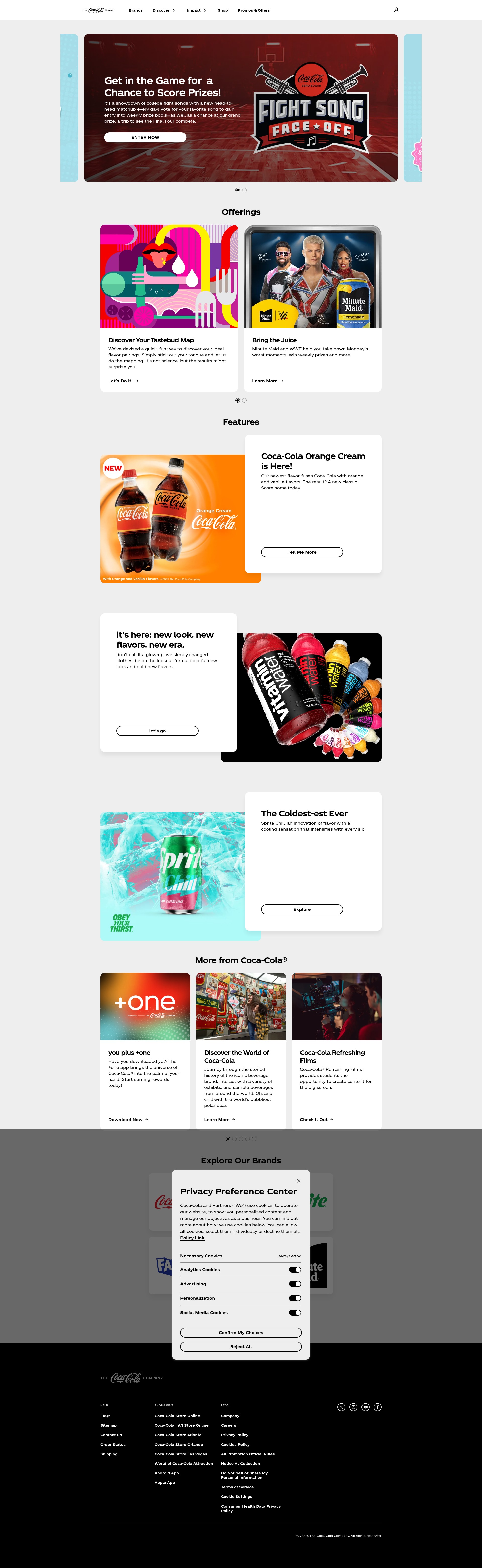 Screenshot of coca-cola.com