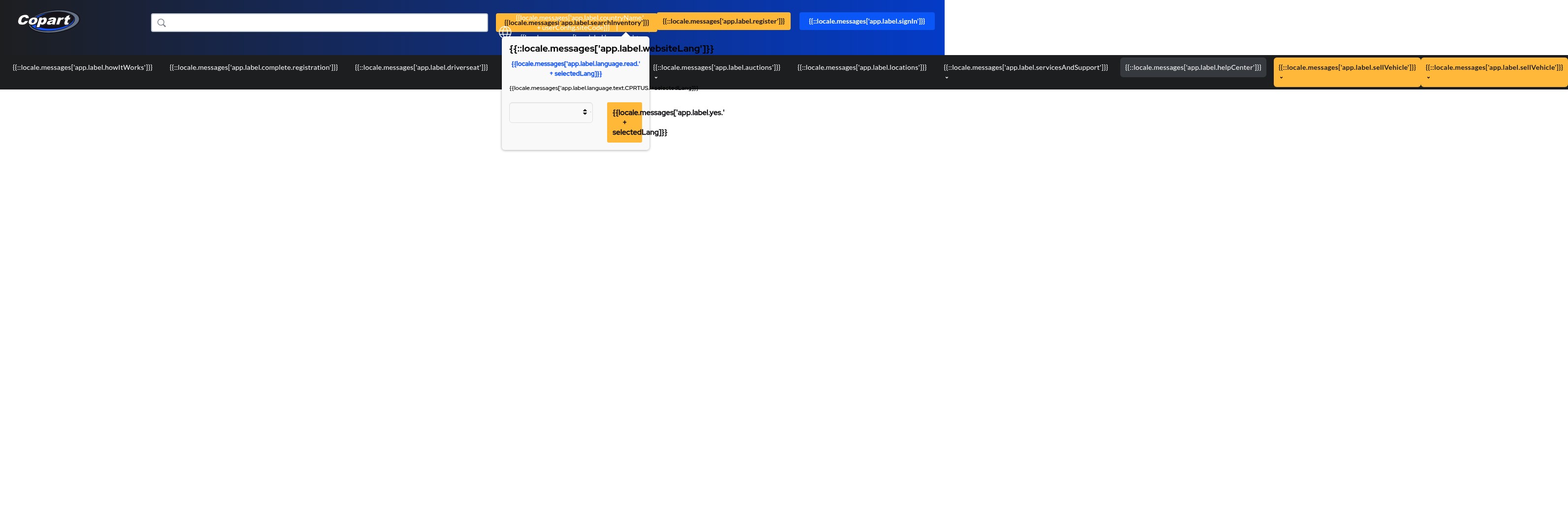 Screenshot of copart.com