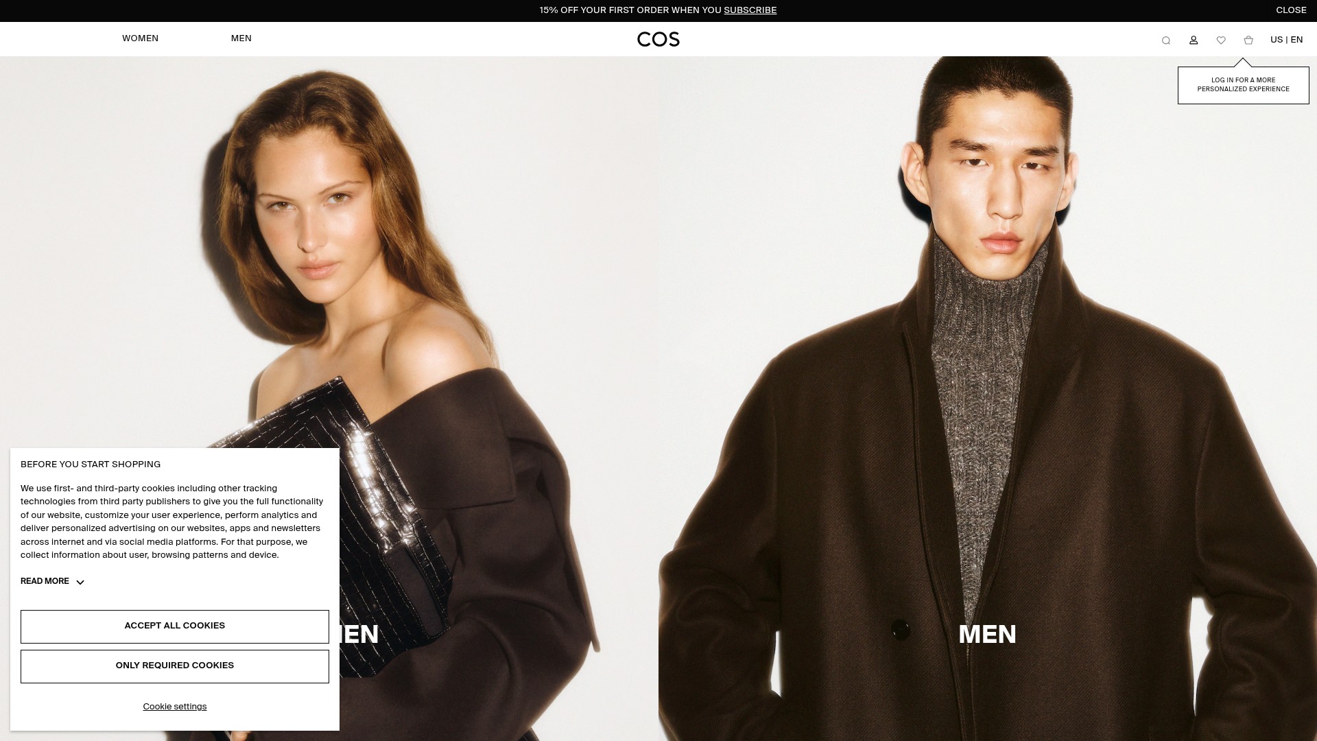 Screenshot of cos.com