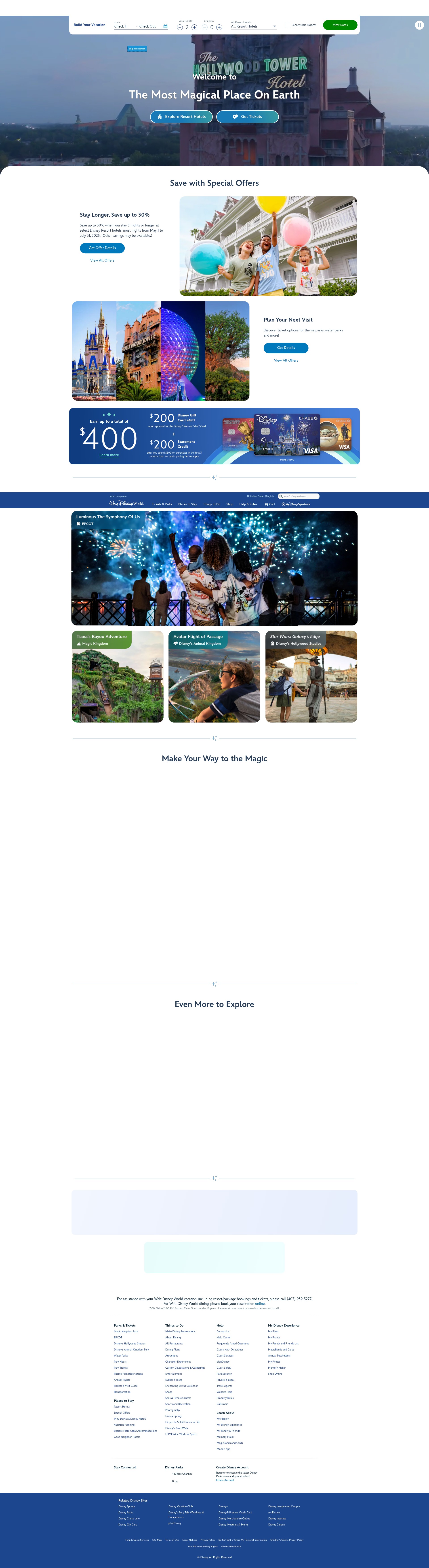 Screenshot of disneyworld.disney.go.com