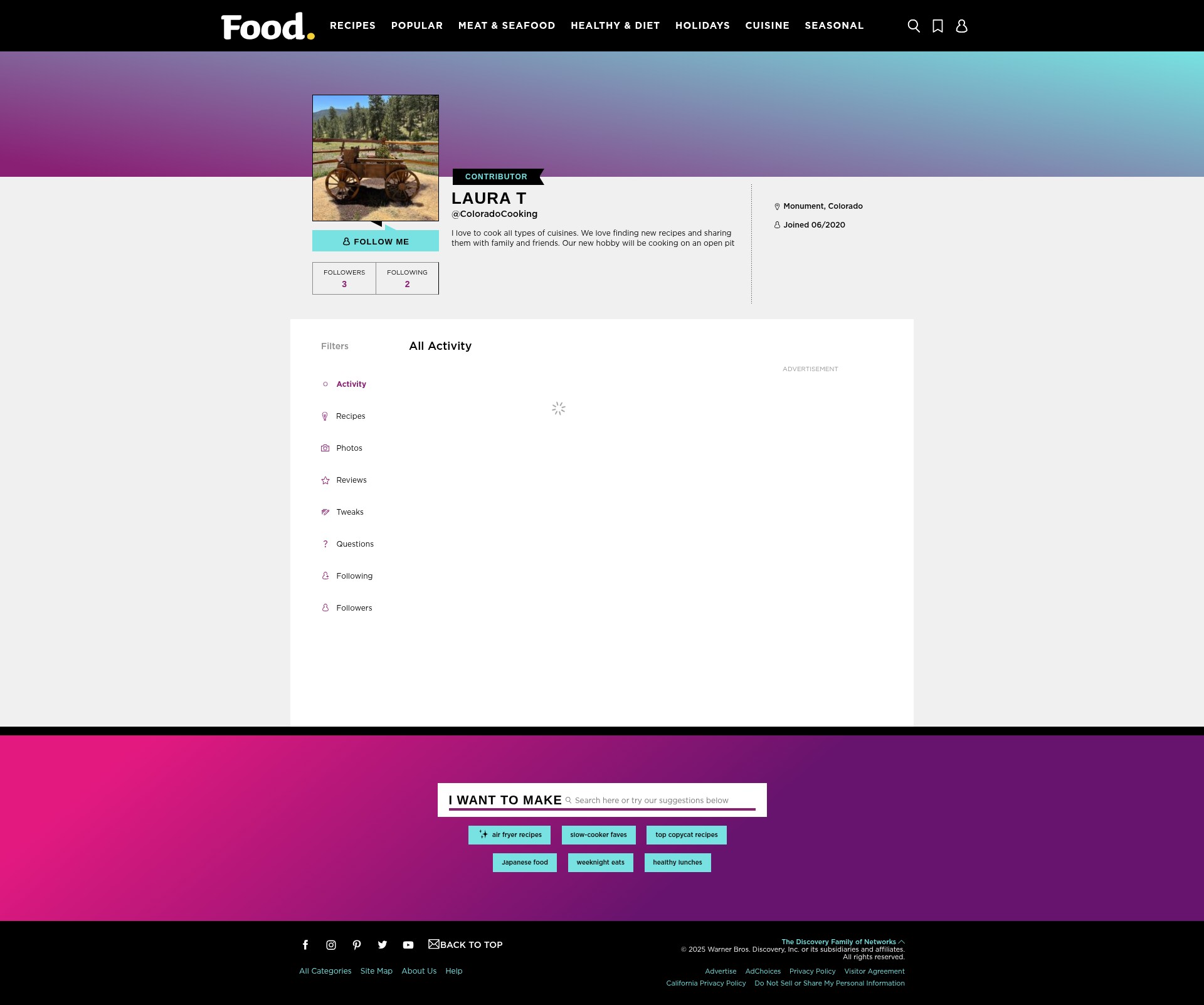 Screenshot of food.com