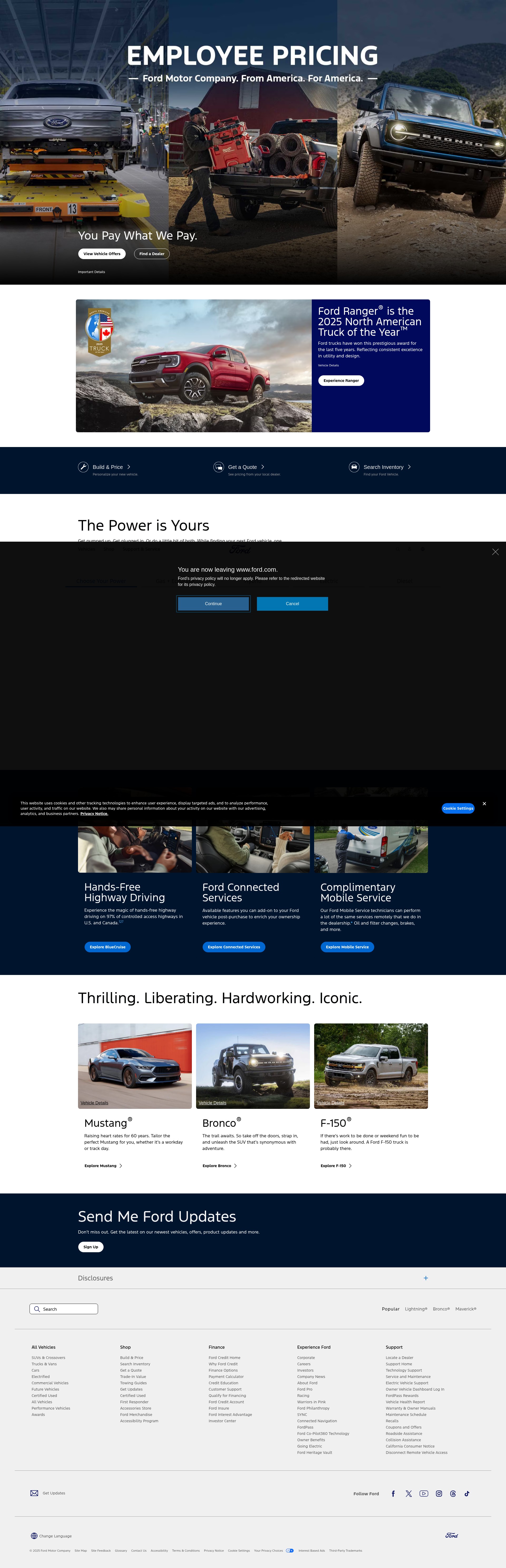 Screenshot of ford.com