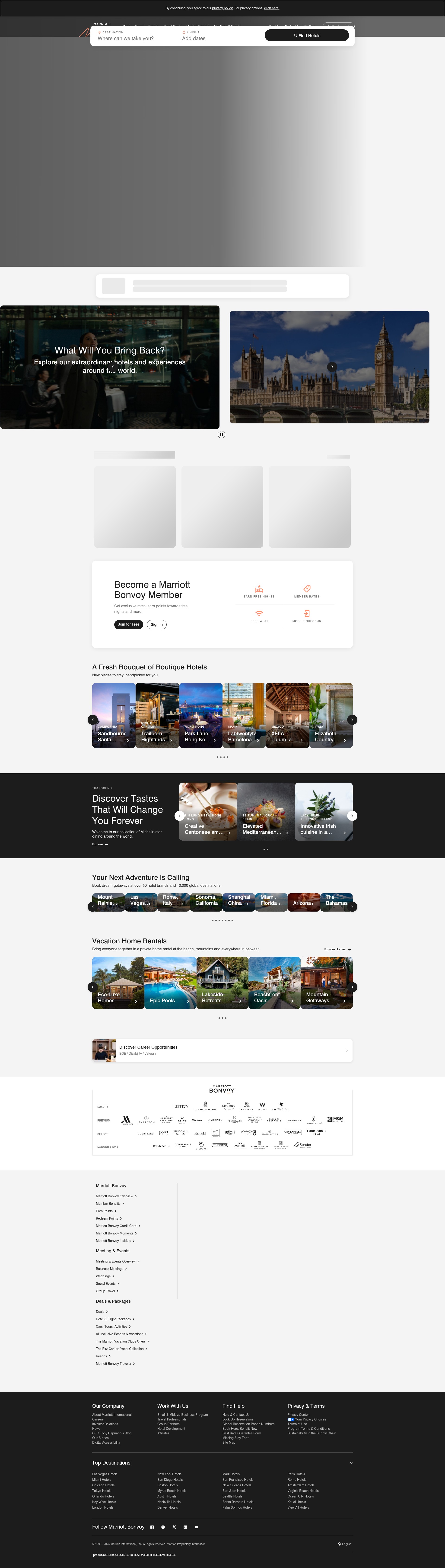 Screenshot of marriott.com