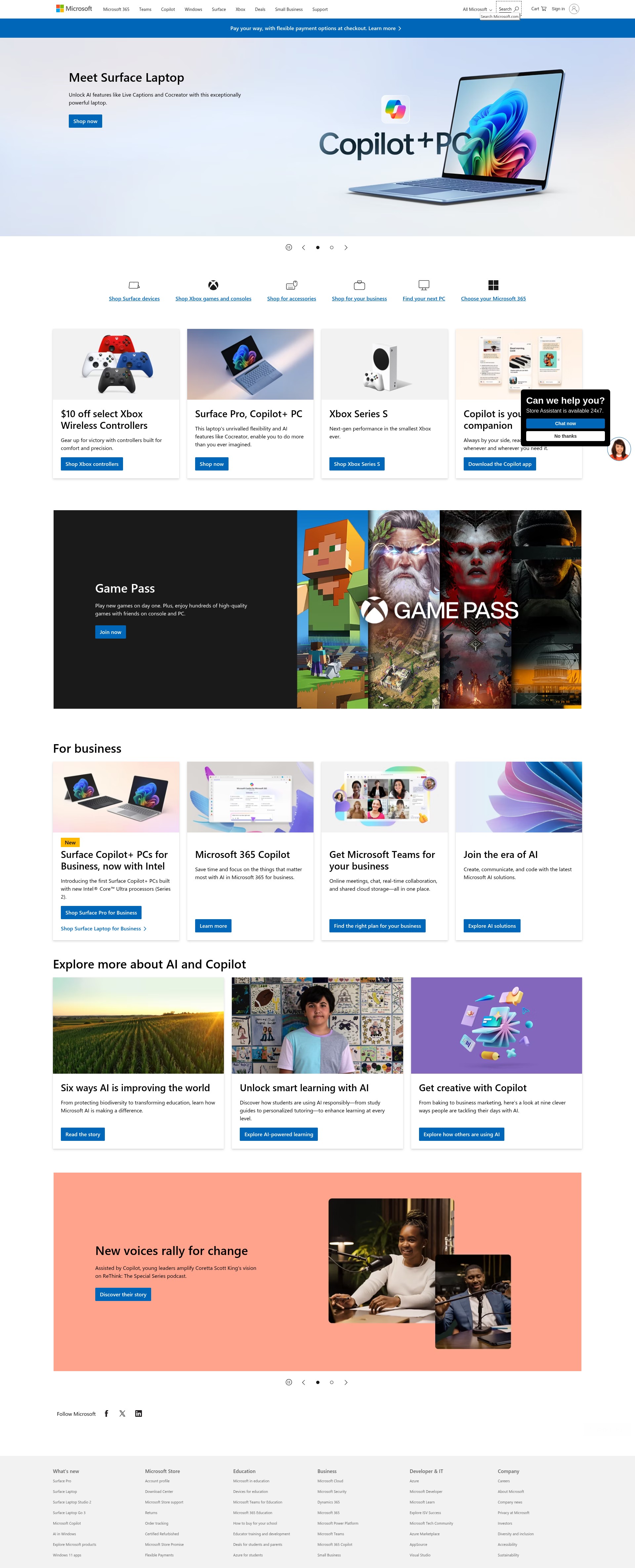 Screenshot of microsoft.com
