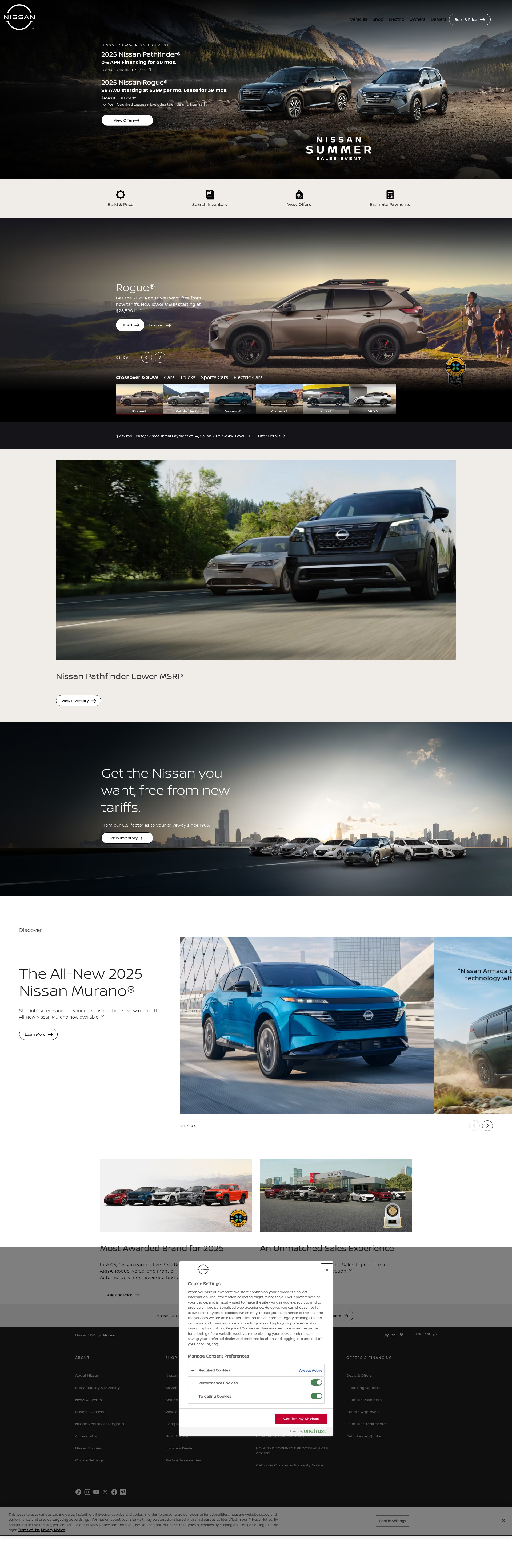 Screenshot of nissanusa.com