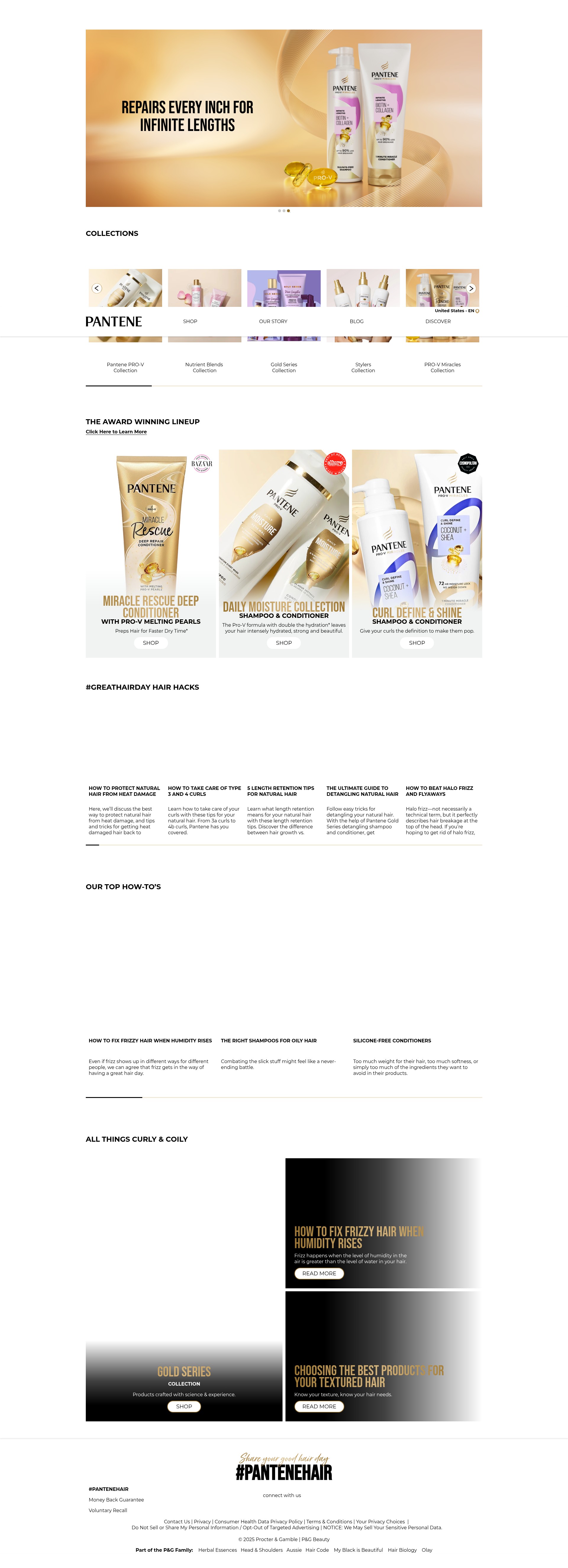Screenshot of pantene.com