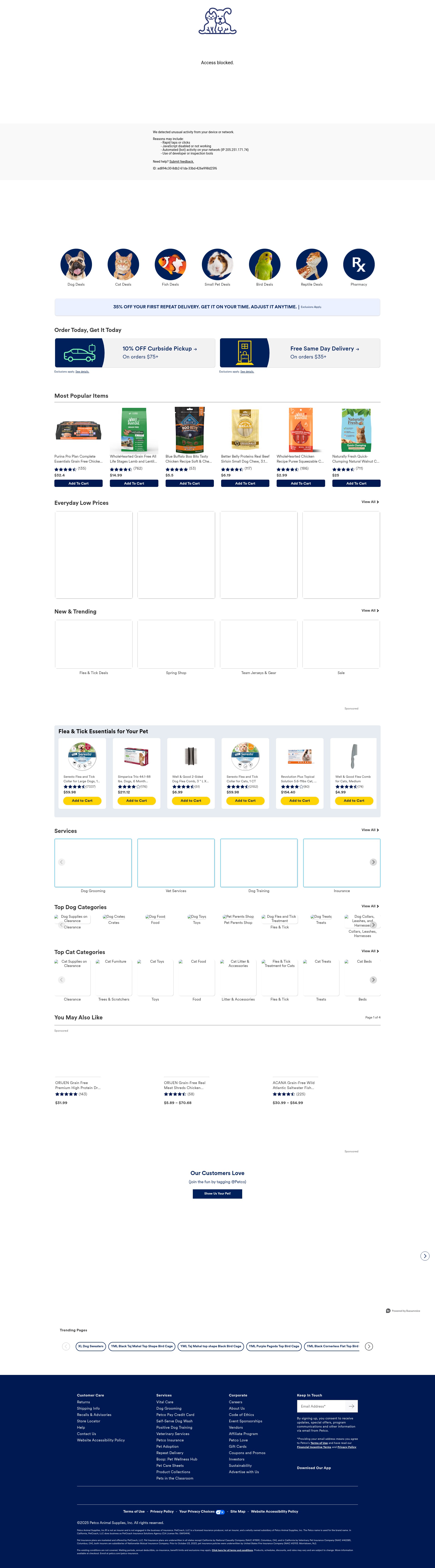 Screenshot of petco.com