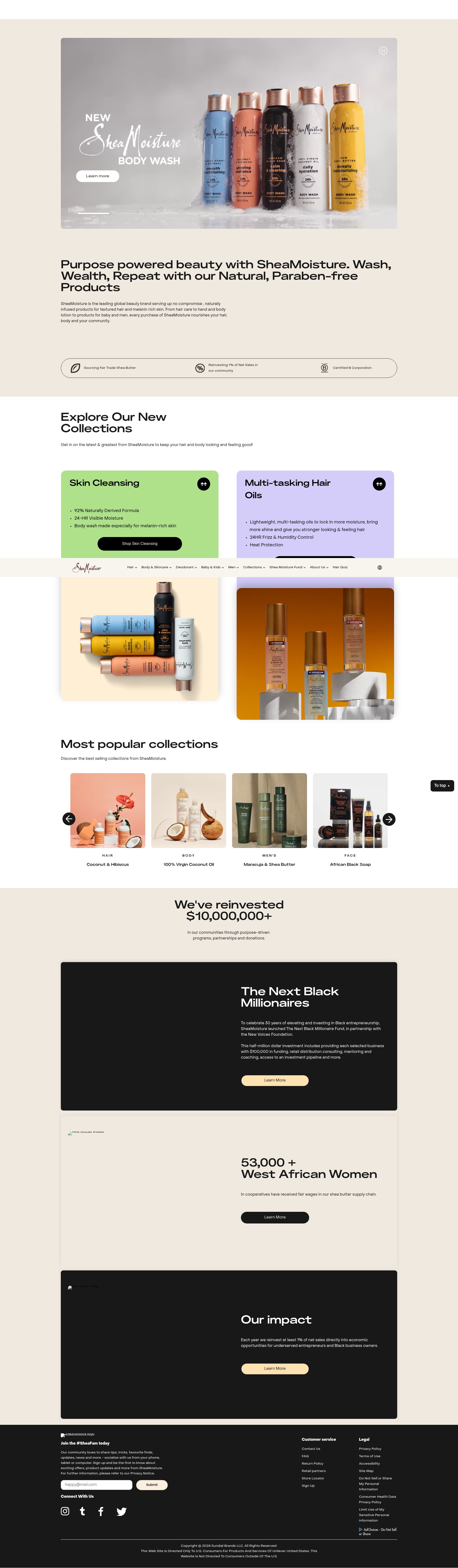 Screenshot of sheamoisture.com
