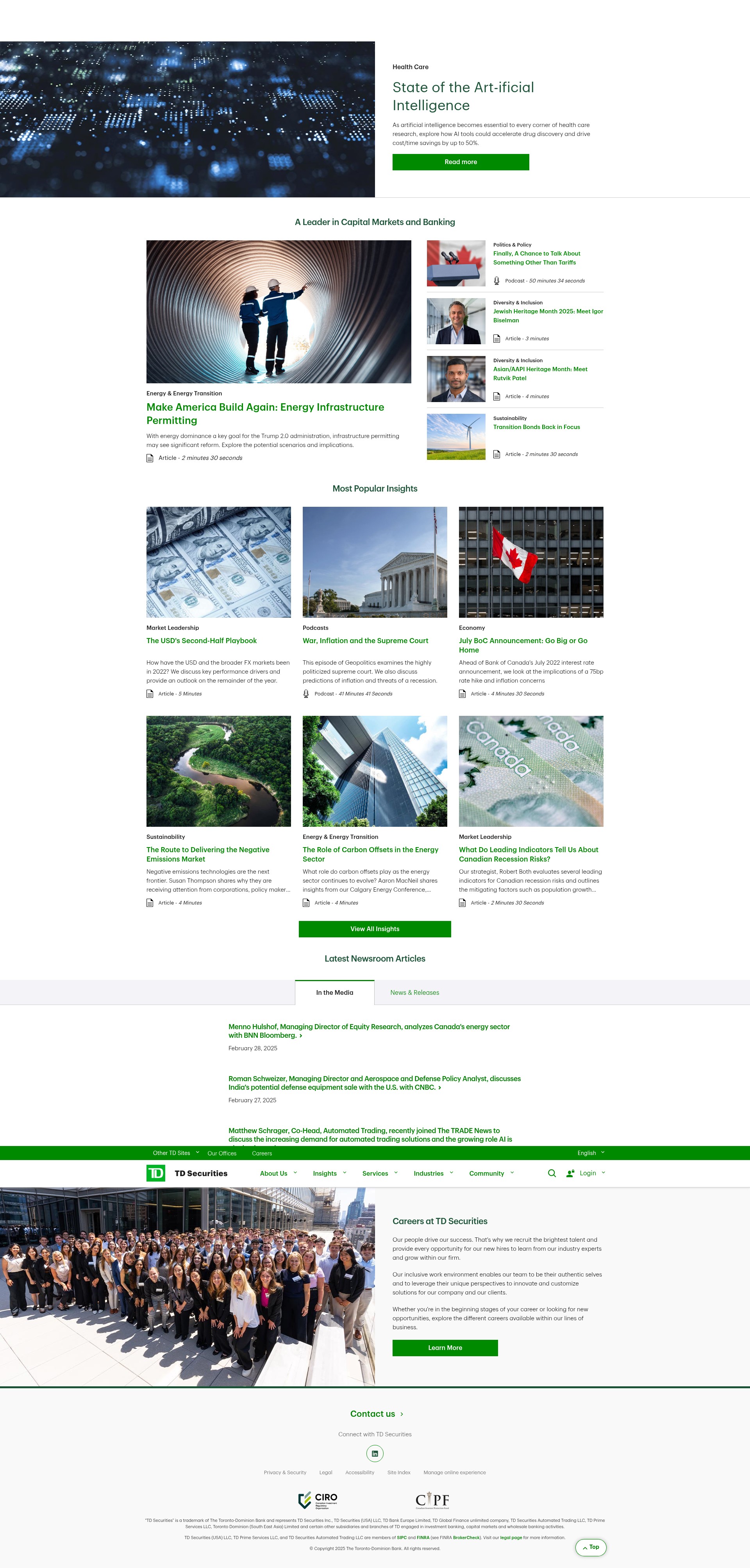 Screenshot of tdsecurities.com