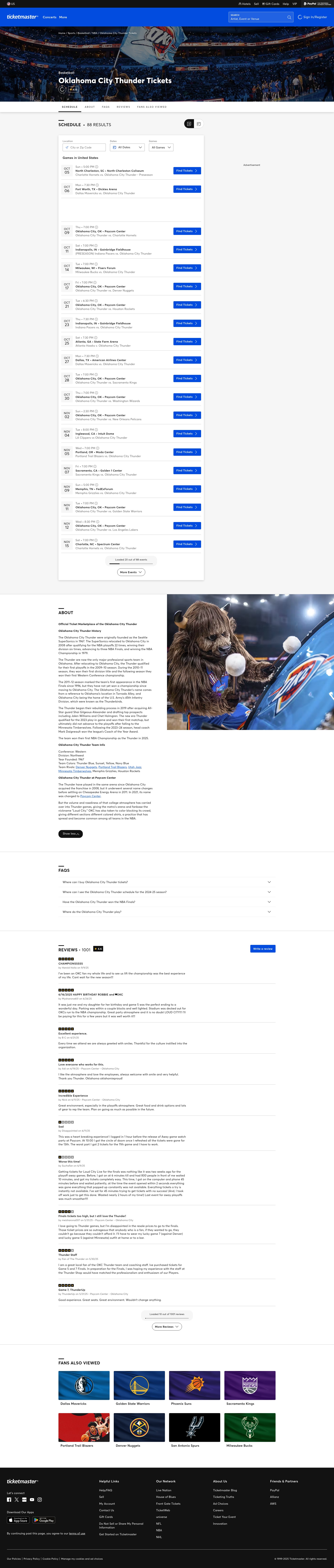 Screenshot of ticketmaster.com