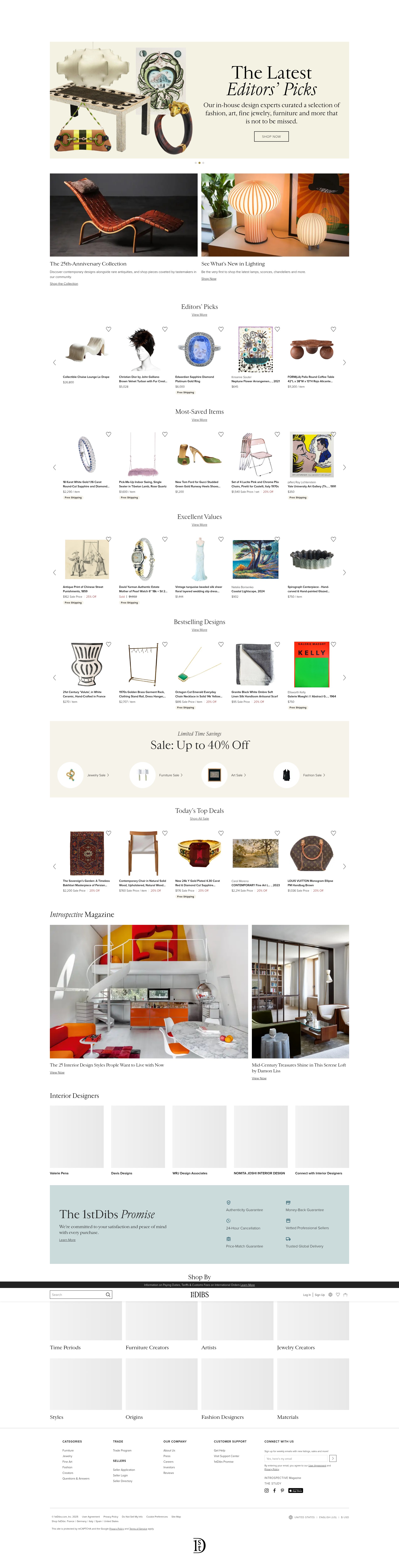 Screenshot of www.1stdibs.com