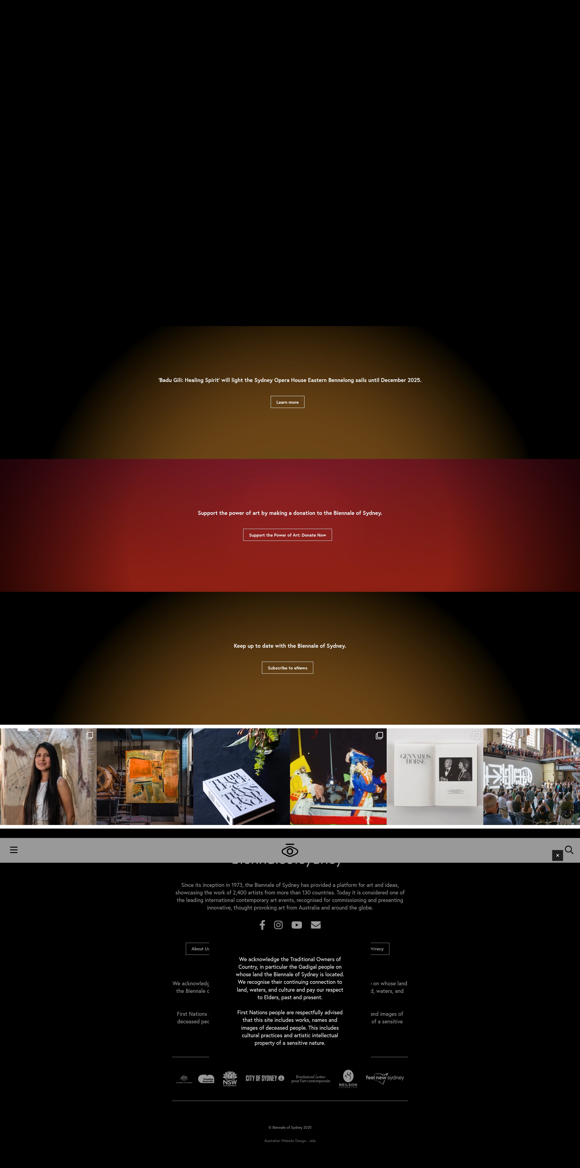 Screenshot of www.biennaleofsydney.art