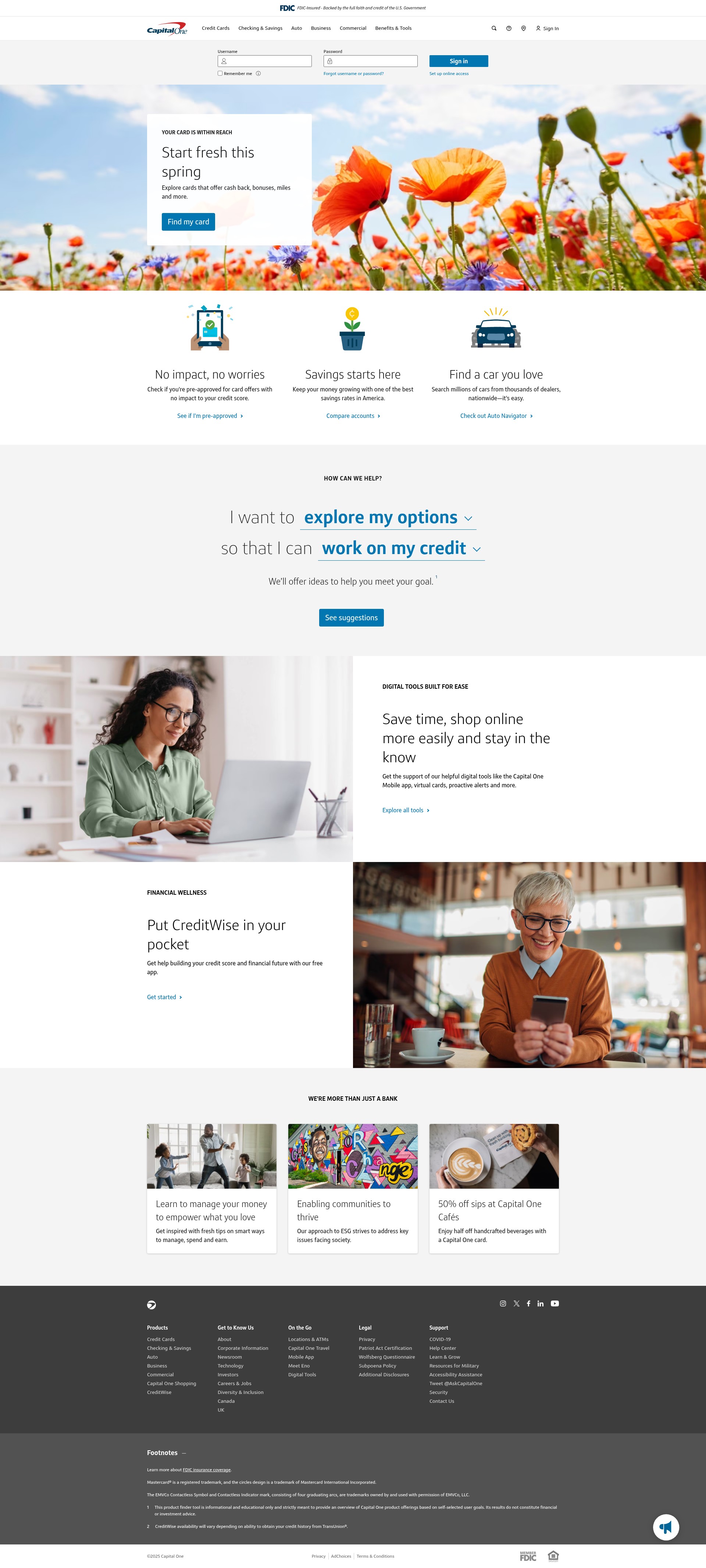 Screenshot of www.capitalone.com