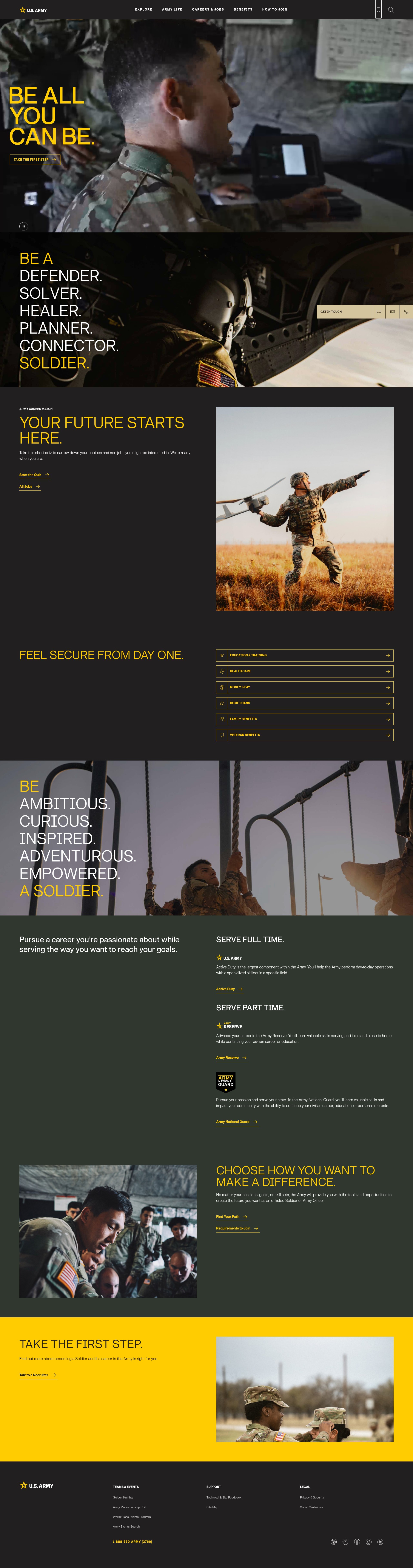 Screenshot of www.goarmy.com