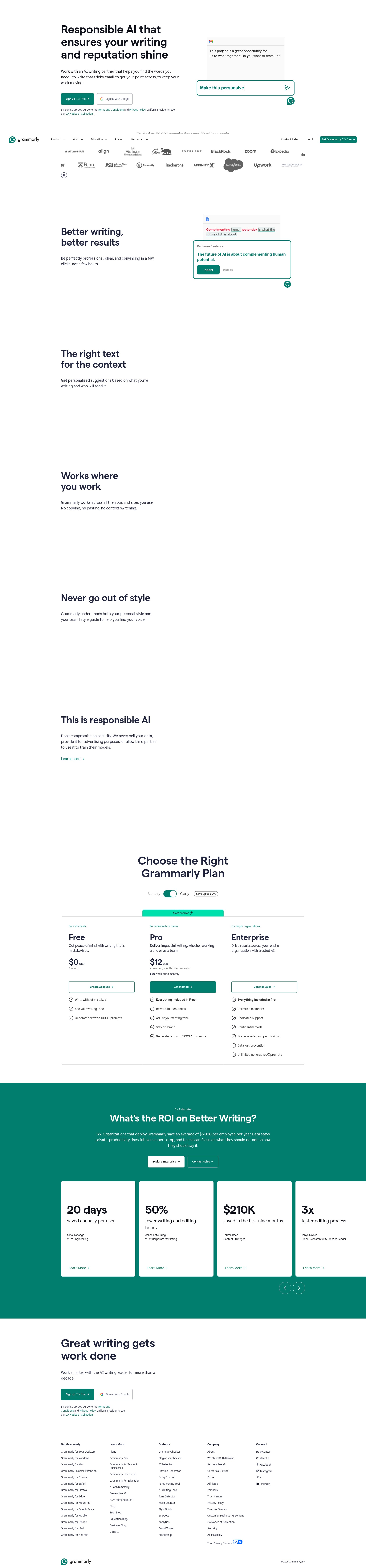 Screenshot of www.grammarly.com