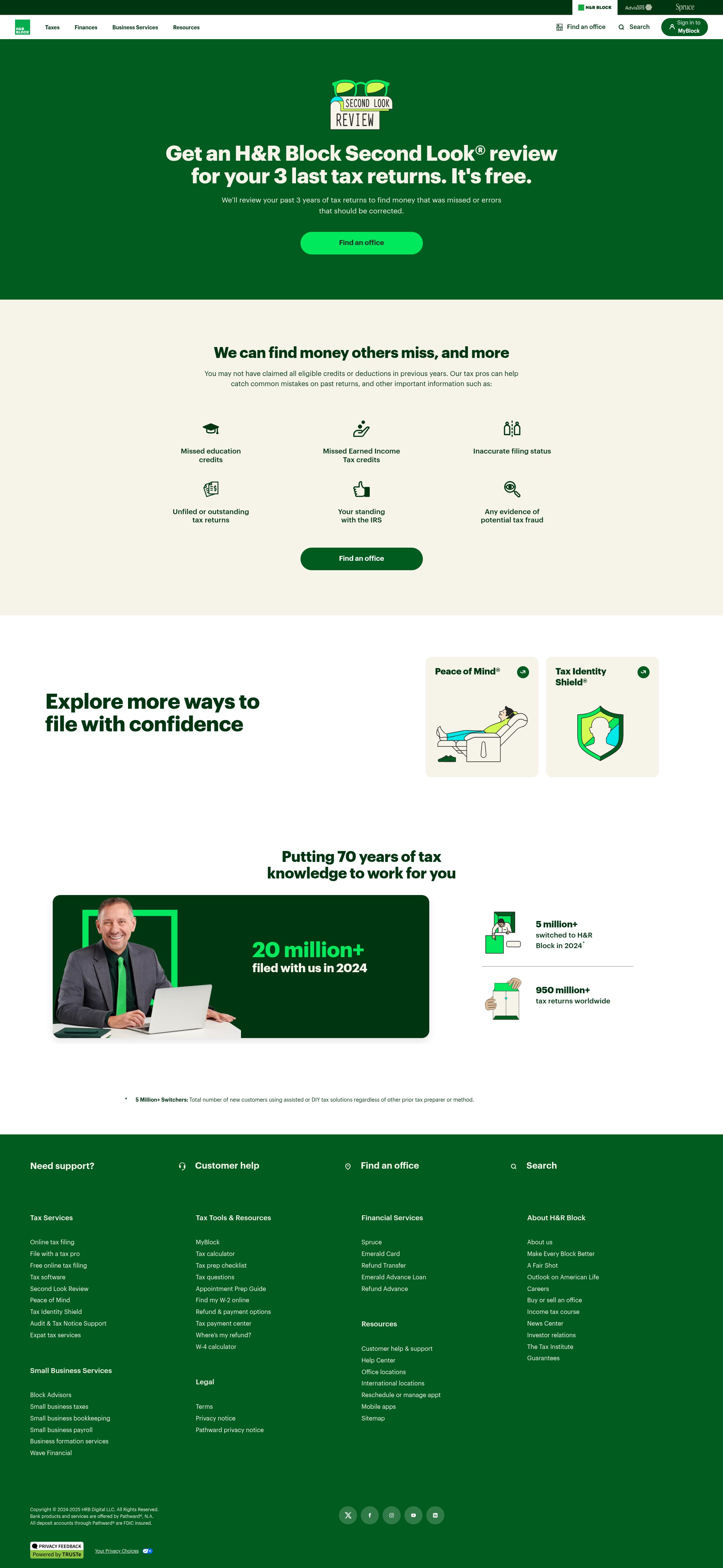 Screenshot of www.hrblock.com