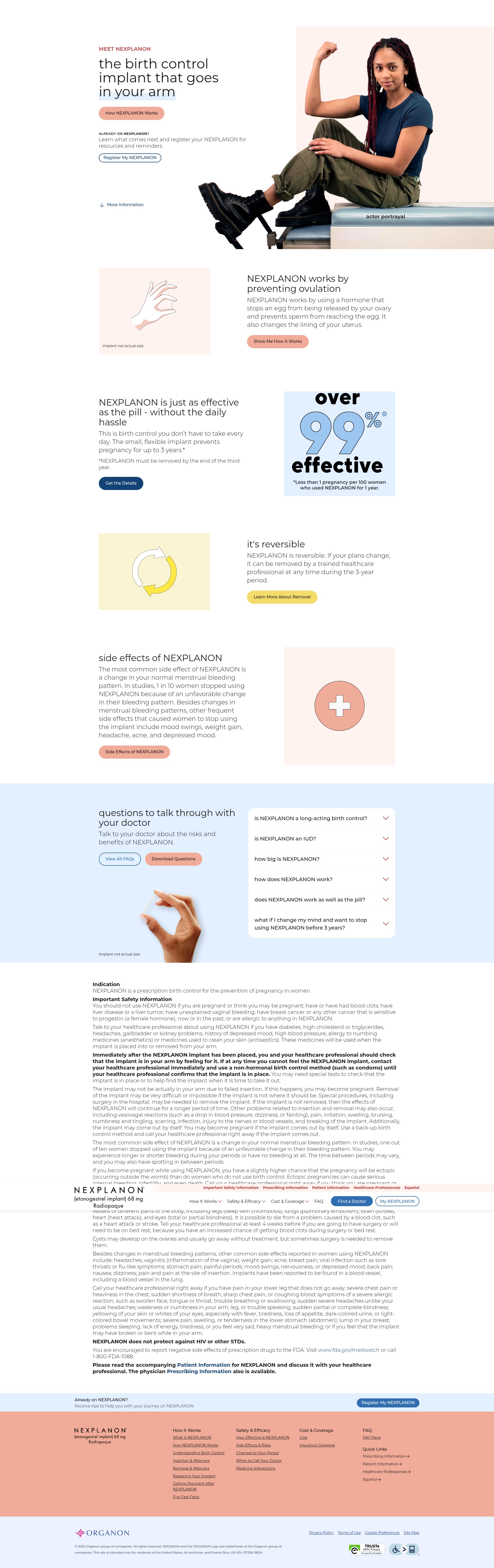 Screenshot of www.nexplanon.com