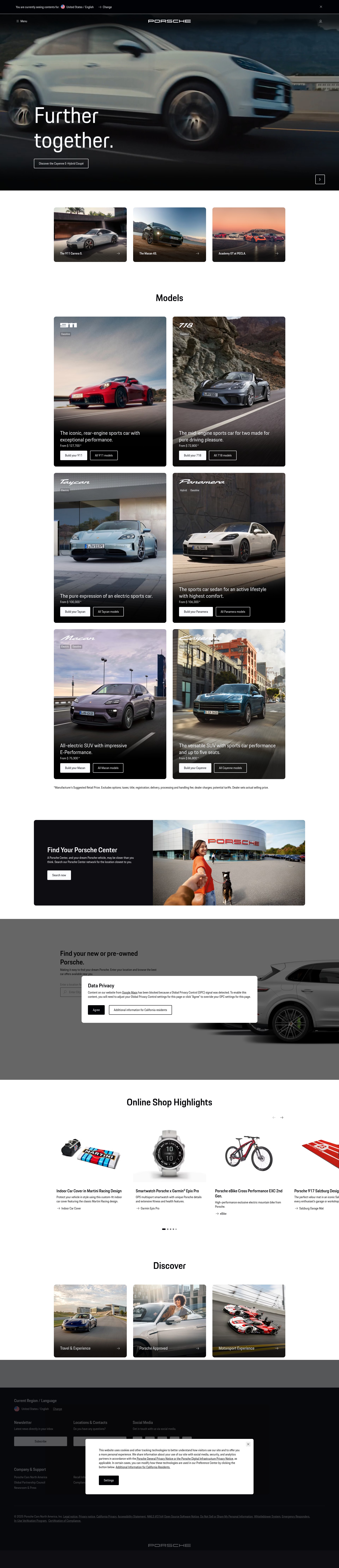 Screenshot of www.porsche.com