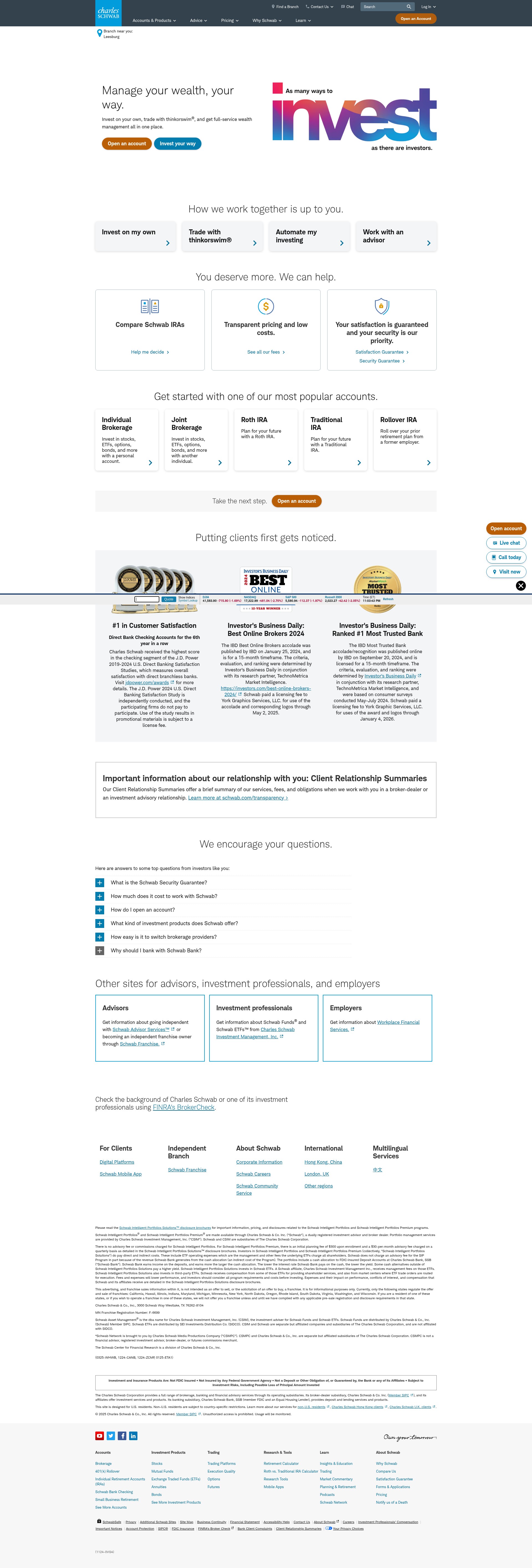 Screenshot of www.schwab.com