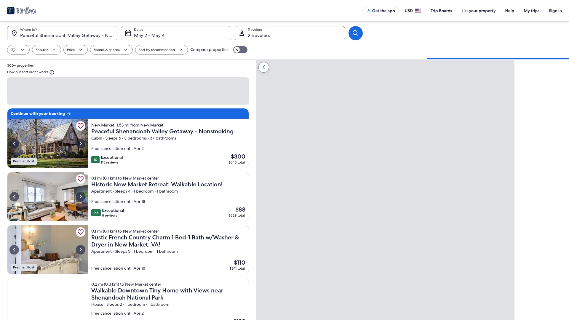 Screenshot of www.vrbo.com