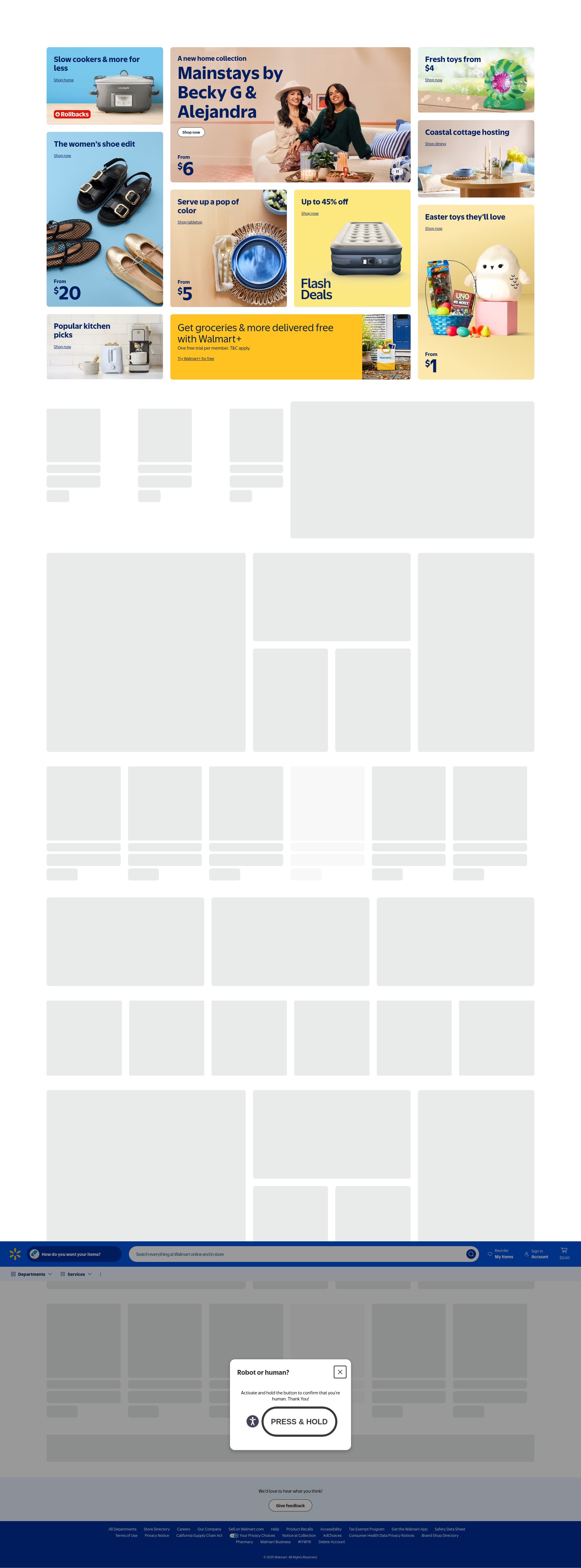 Screenshot of www.walmart.com