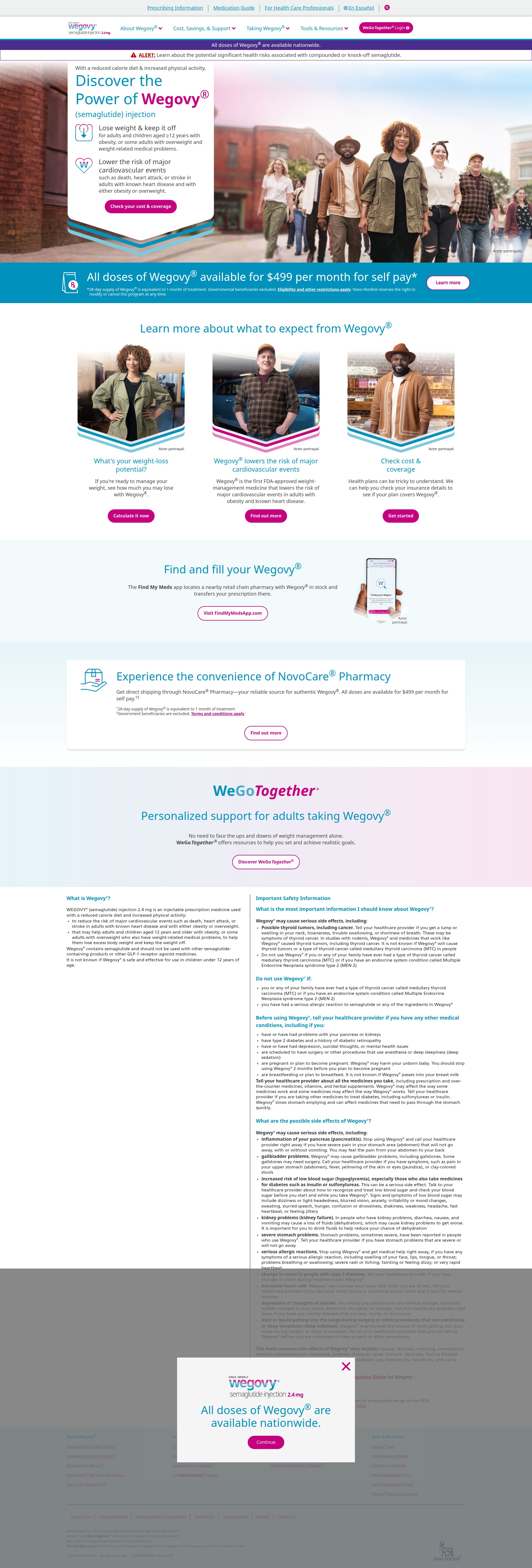 Screenshot of www.wegovy.com