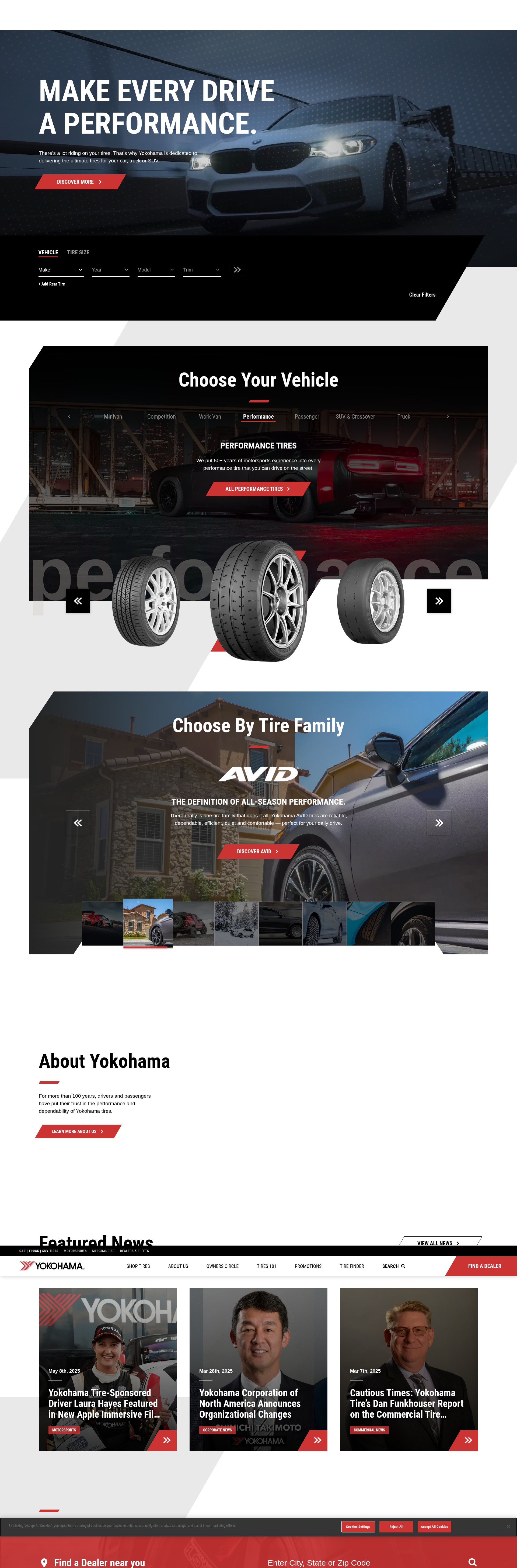 Screenshot of www.yokohamatire.com