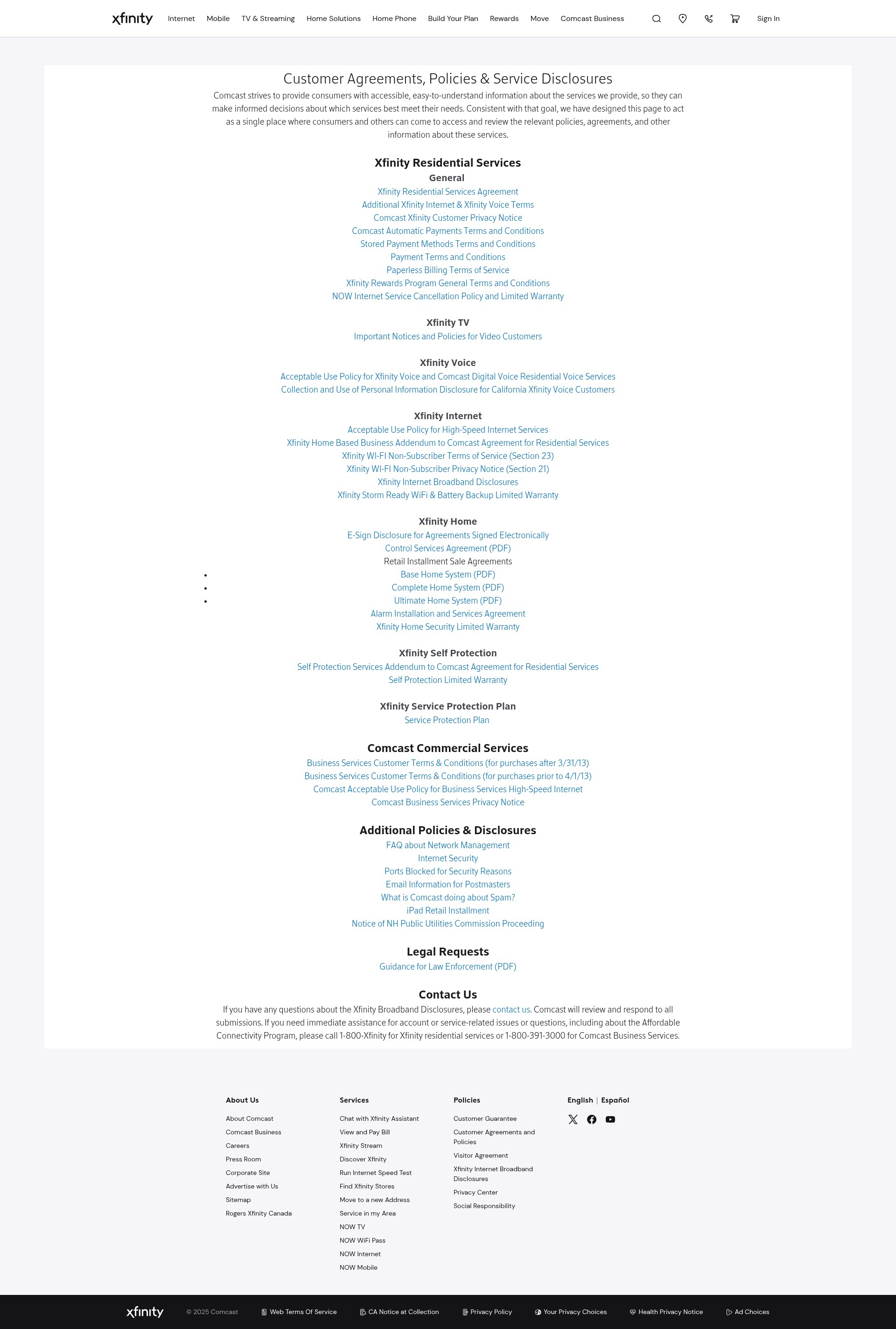 Screenshot of xfinity.com