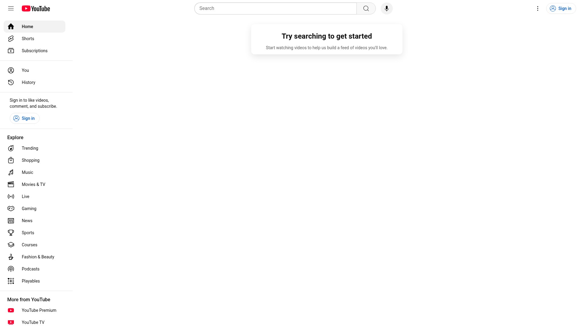 Screenshot of youtube.com